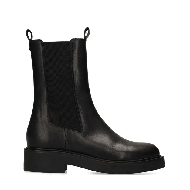 Zwarte leren chelsea boots