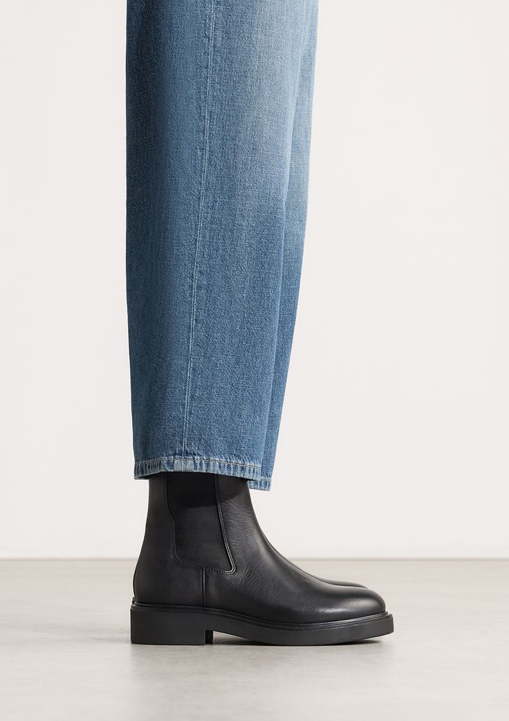 Zwarte leren chelsea boots