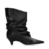 Bottines à talon en cuir - noir