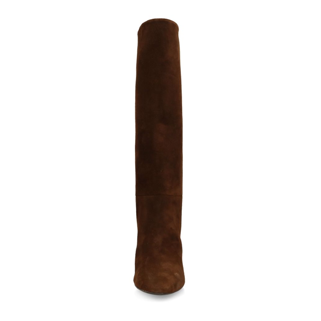 Bottes hautes en daim marron foncé