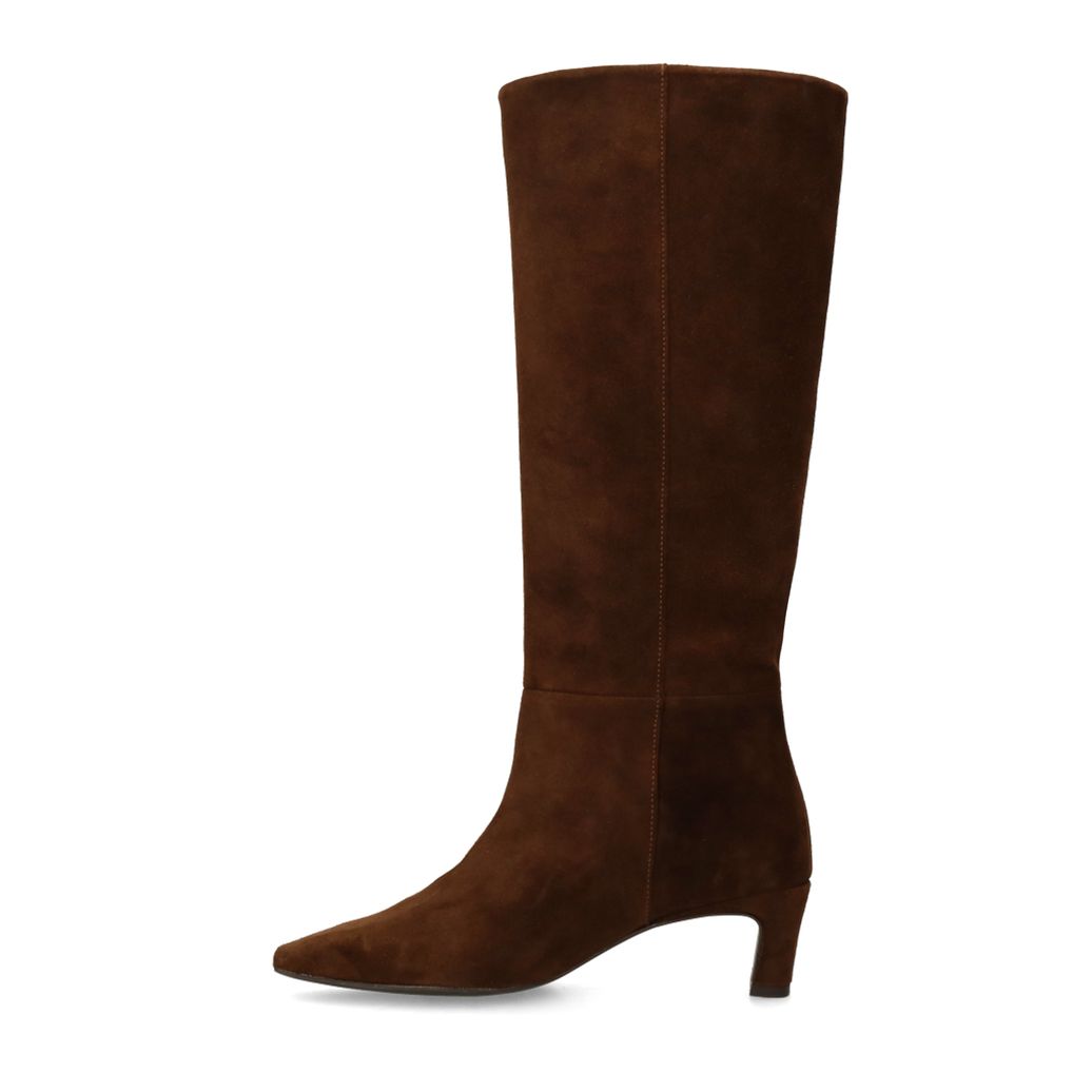 Dunkelbraune Veloursleder-Stiefel