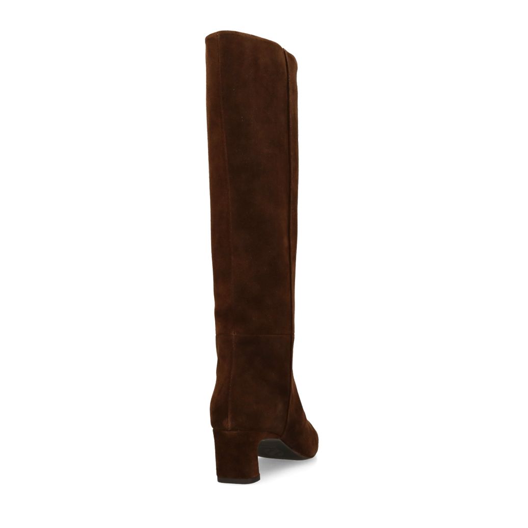 Dunkelbraune Veloursleder-Stiefel