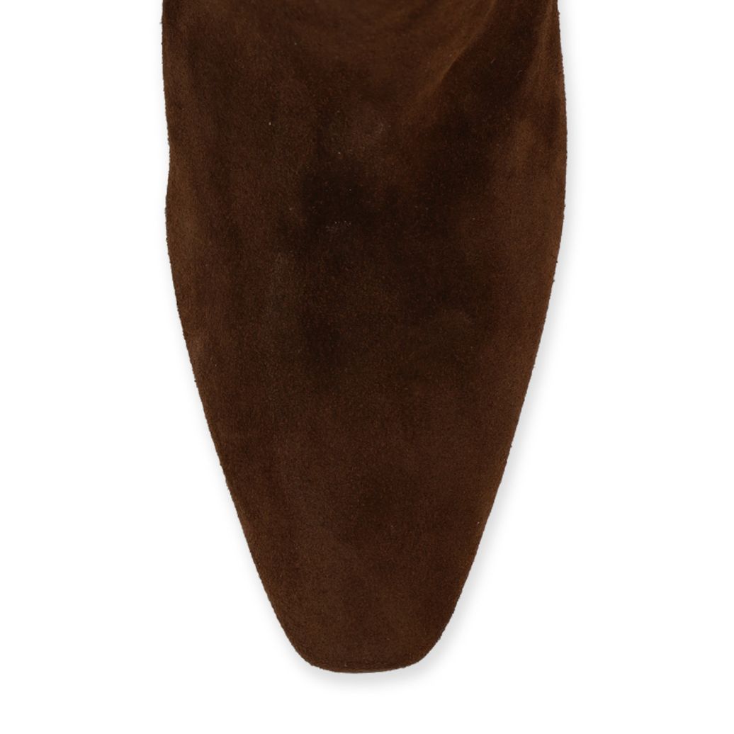 Dunkelbraune Veloursleder-Stiefel