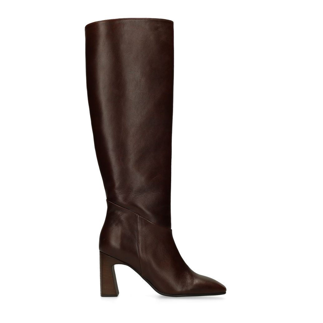 Bottes hautes en cuir - marron