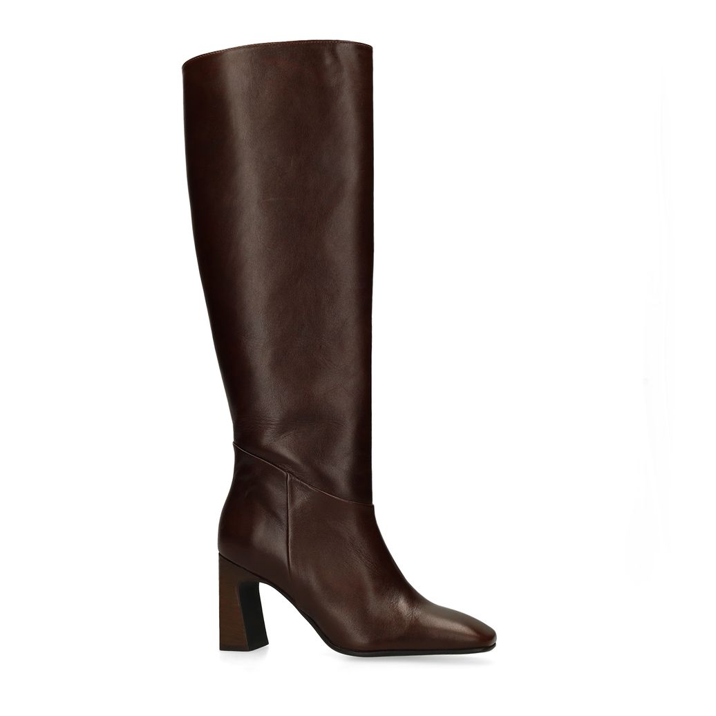 Bottes hautes en cuir - marron