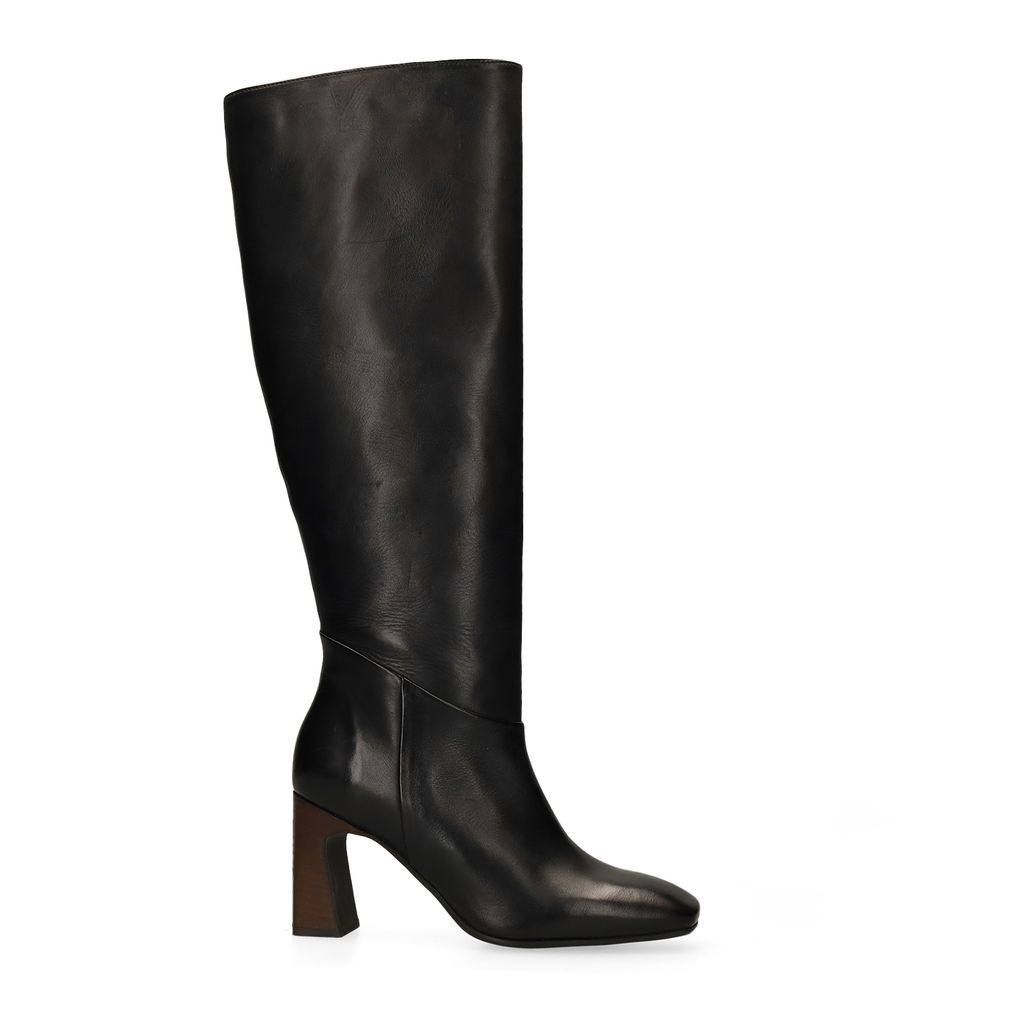 Schwarze Lederstiefel