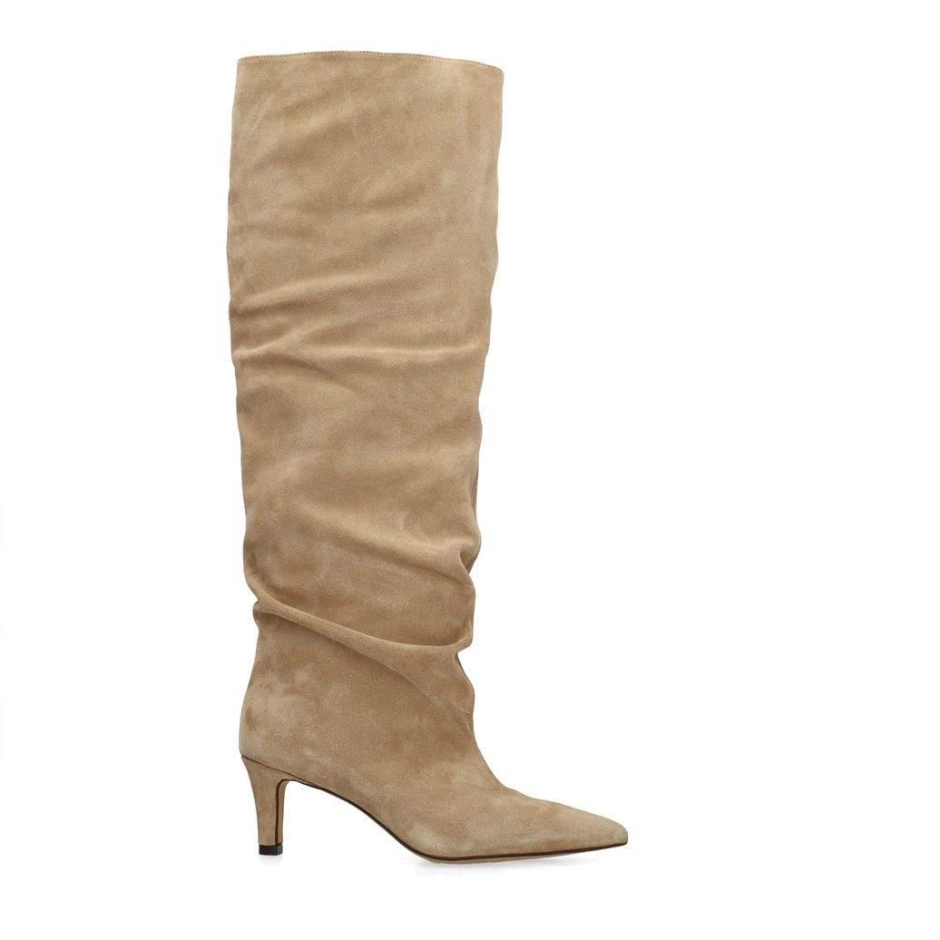 Beige suède hoge laarzen