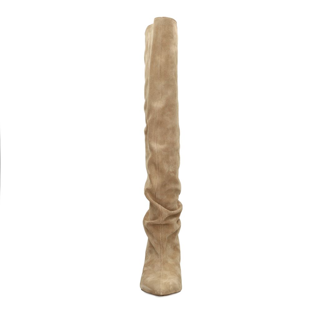 Beige suède hoge laarzen