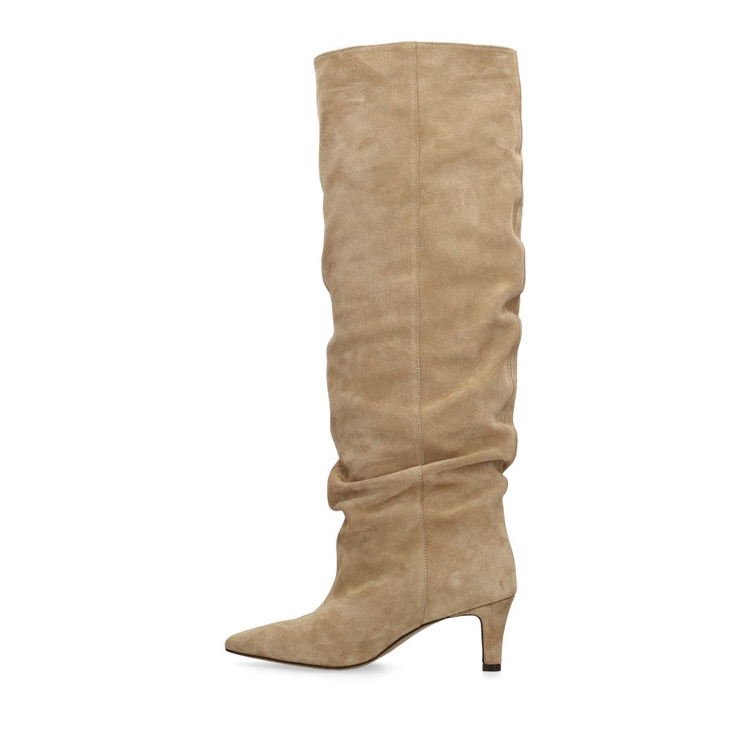 Beige suède hoge laarzen