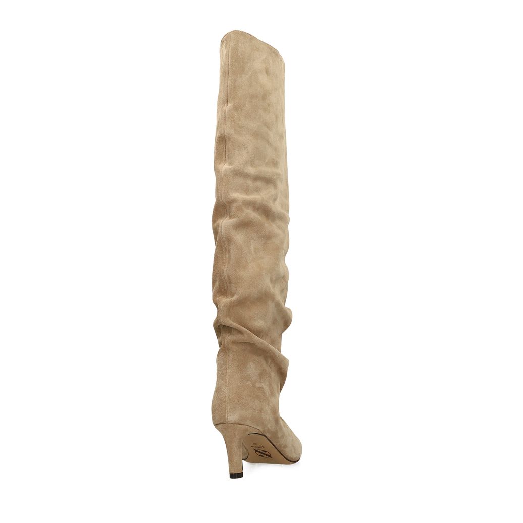 Beige suède hoge laarzen