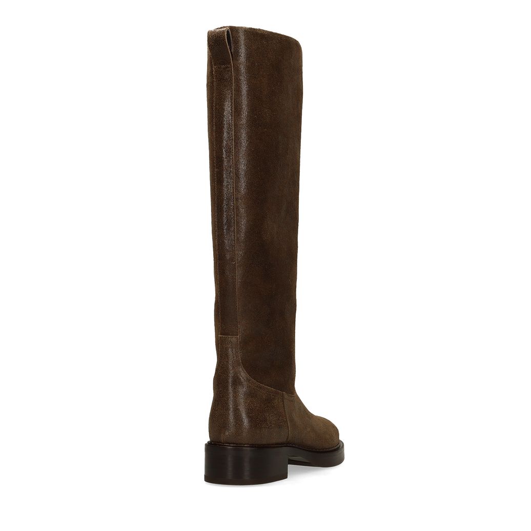 Bottes hautes en cuir gris