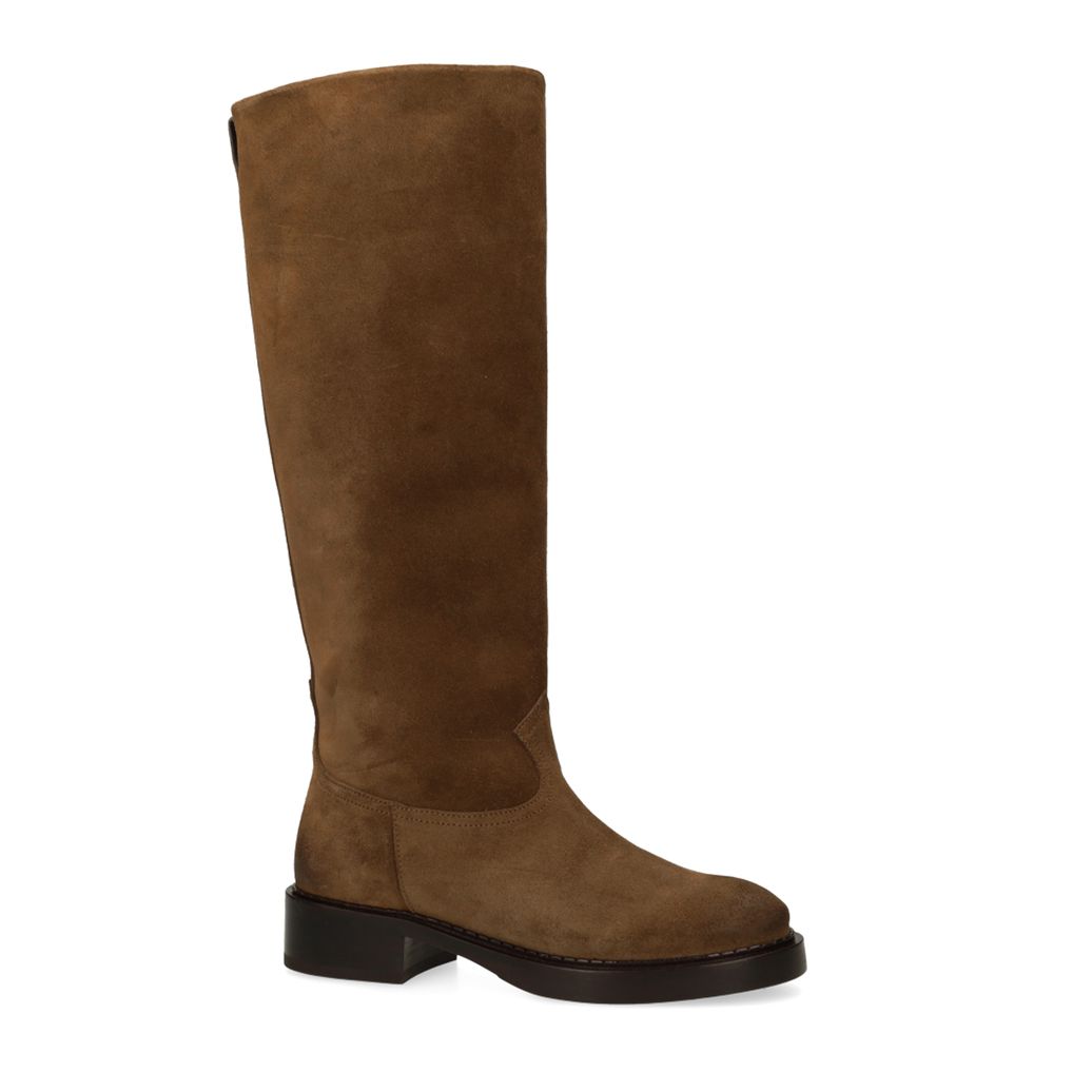 Bottes hautes en daim marron
