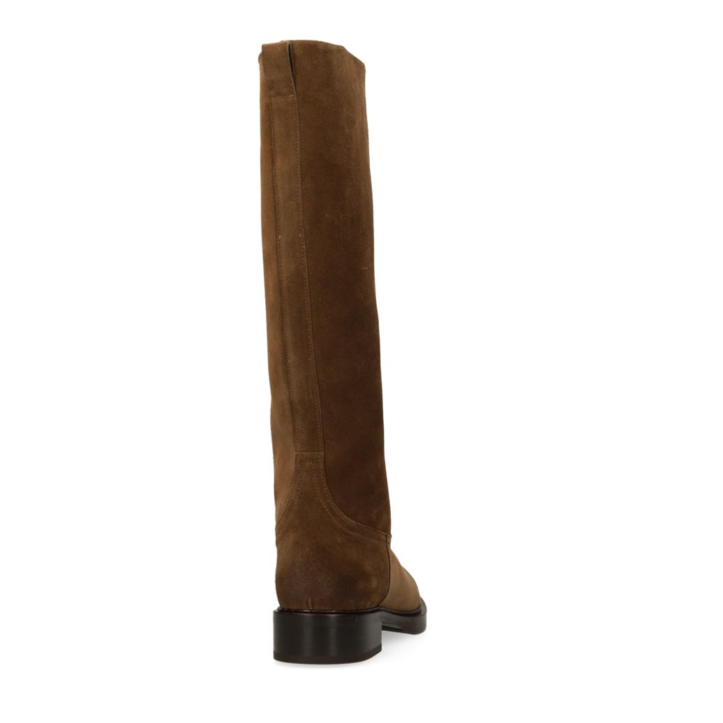 Bottes hautes en daim marron