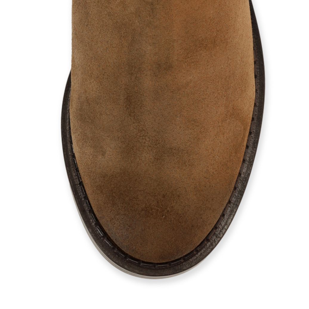 Bottes hautes en daim marron