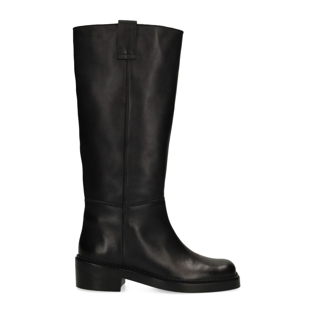 Bottes hautes en cuir - noir