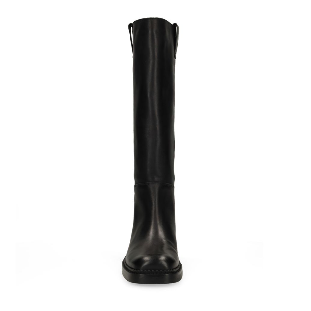 Bottes hautes en cuir - noir
