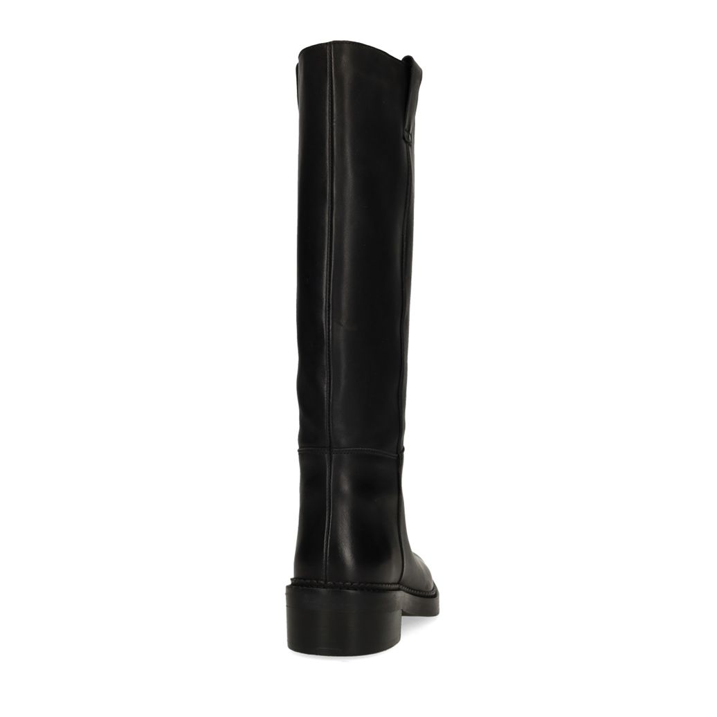 Bottes hautes en cuir - noir