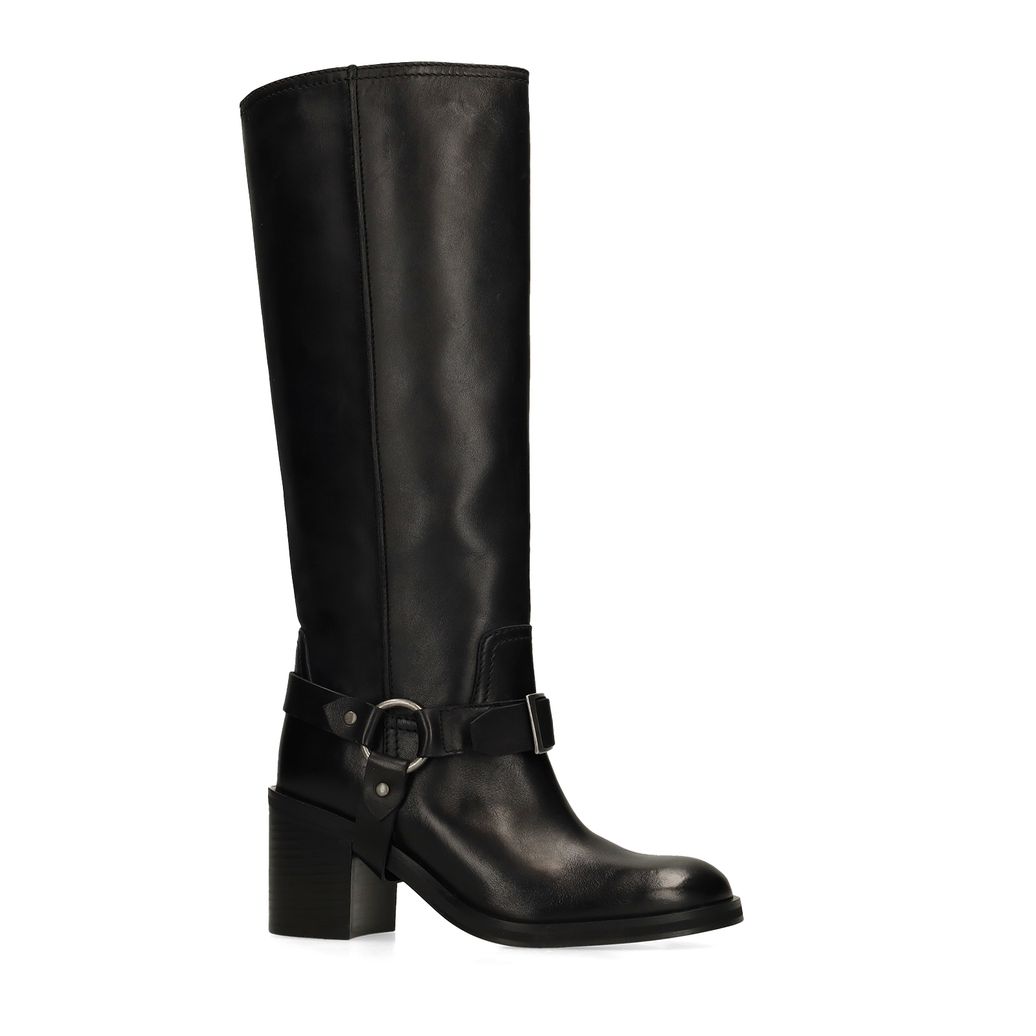 Zwarte leren biker boots