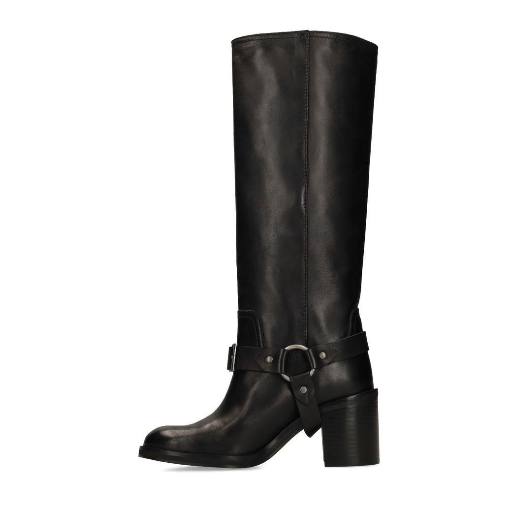 Zwarte leren biker boots