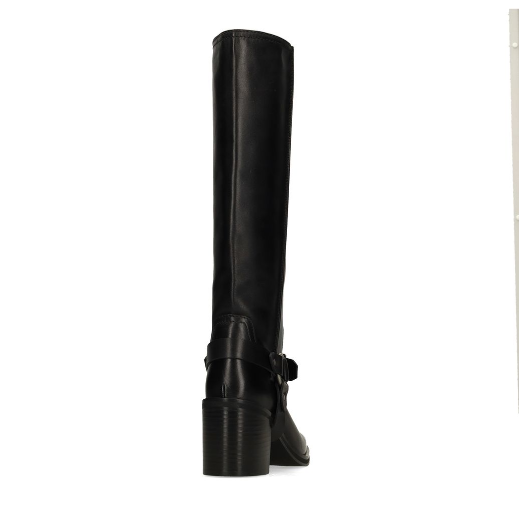 Biker boots en cuir noir