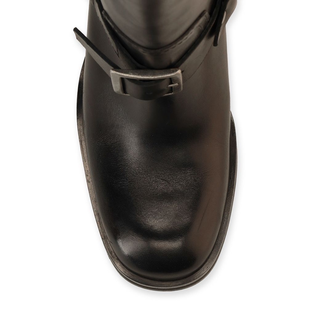Biker boots en cuir noir