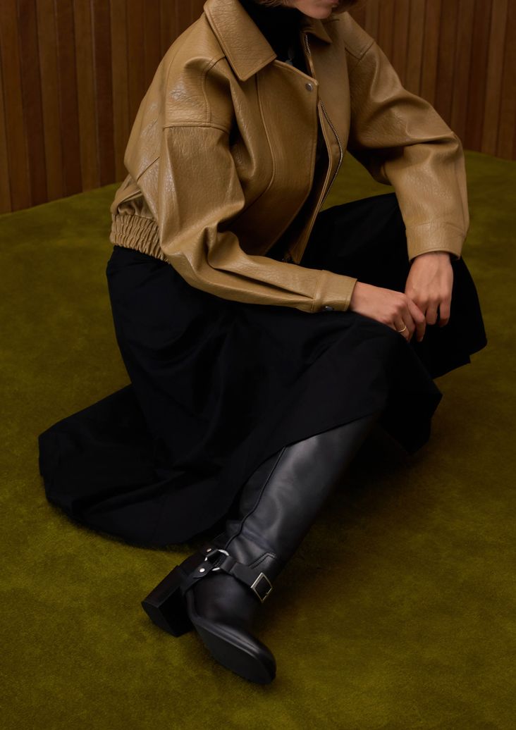 Biker boots en cuir noir