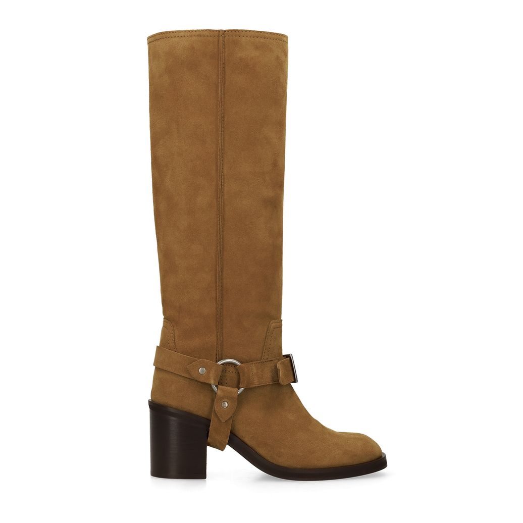 Biker boots en daim beige
