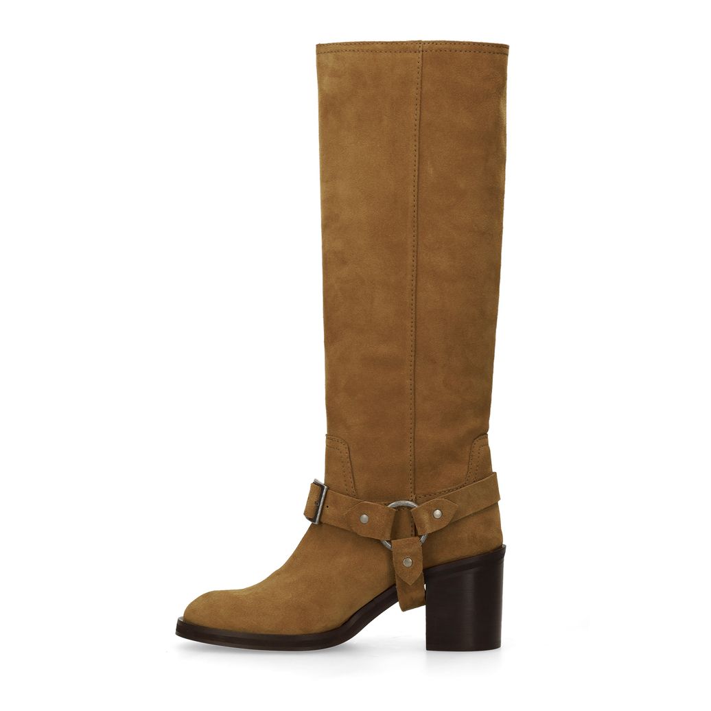 Biker boots en daim beige