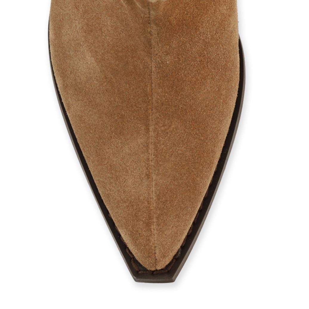 Beige suède enkellaarsjes