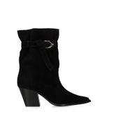 Schwarze Veloursleder-Stiefeletten