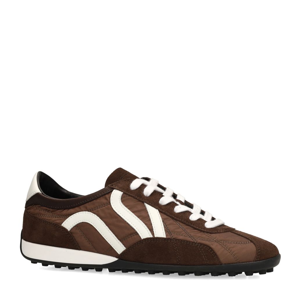 Dunkelbraune Veloursleder-Sneaker
