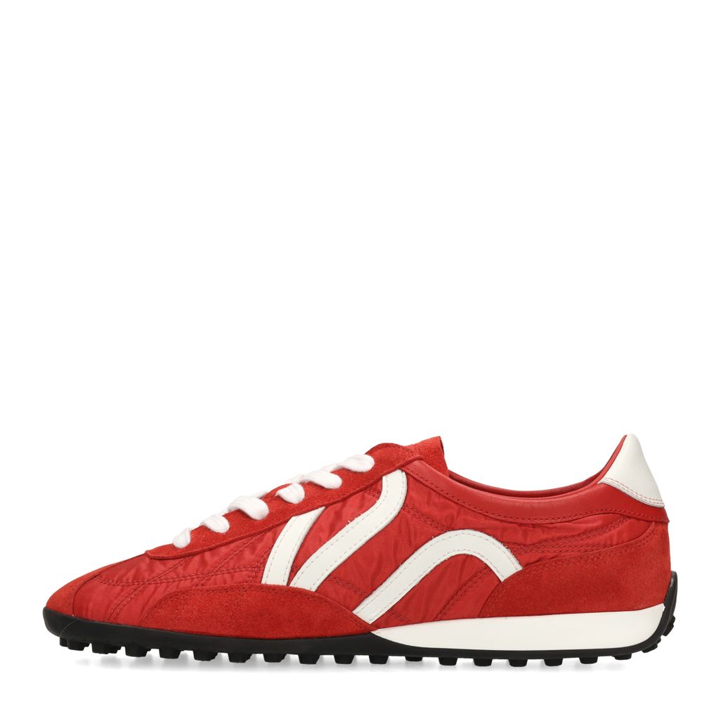 Rote Veloursleder-Sneaker