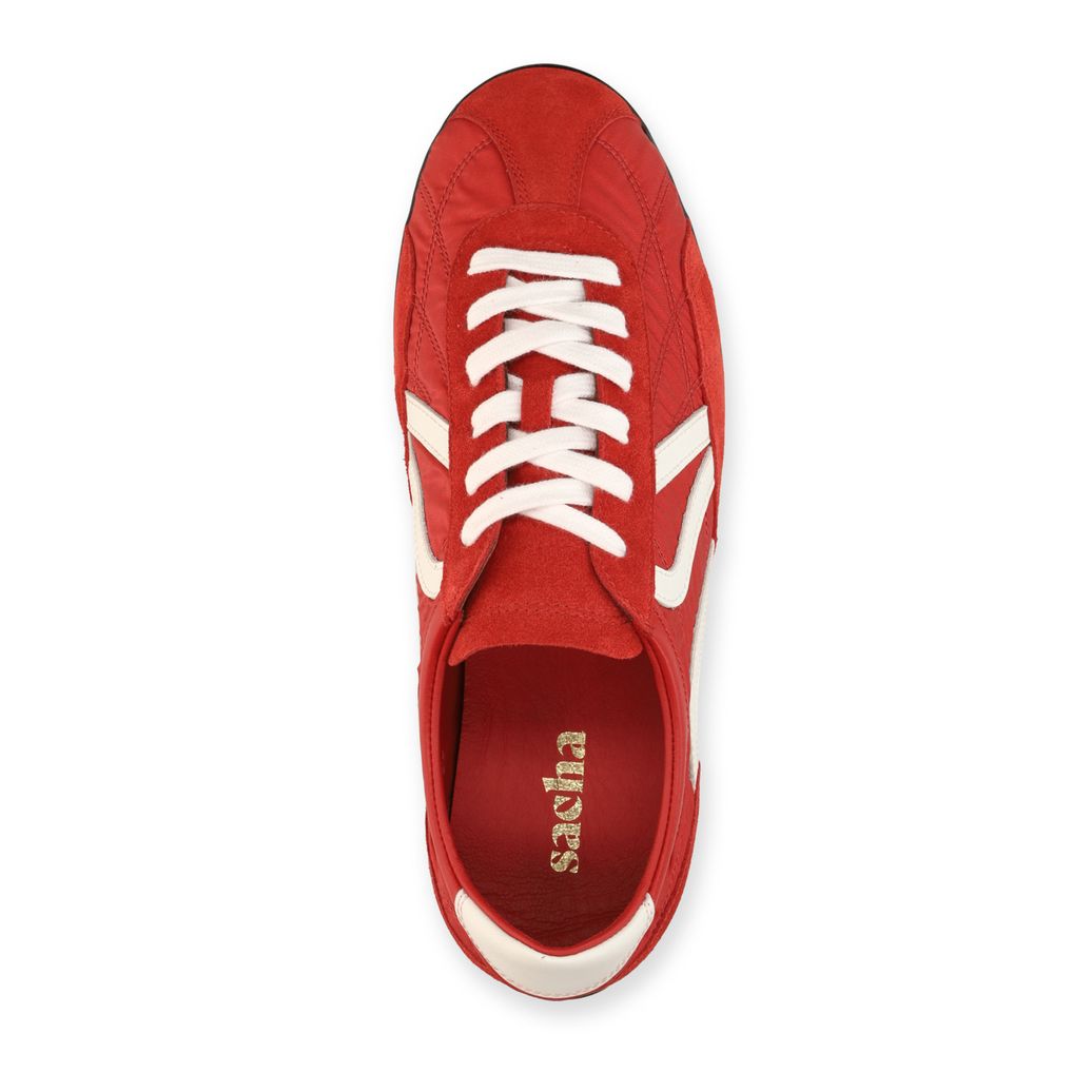Rote Veloursleder-Sneaker