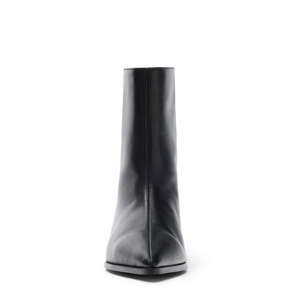 Bottines à talon en cuir - noir
