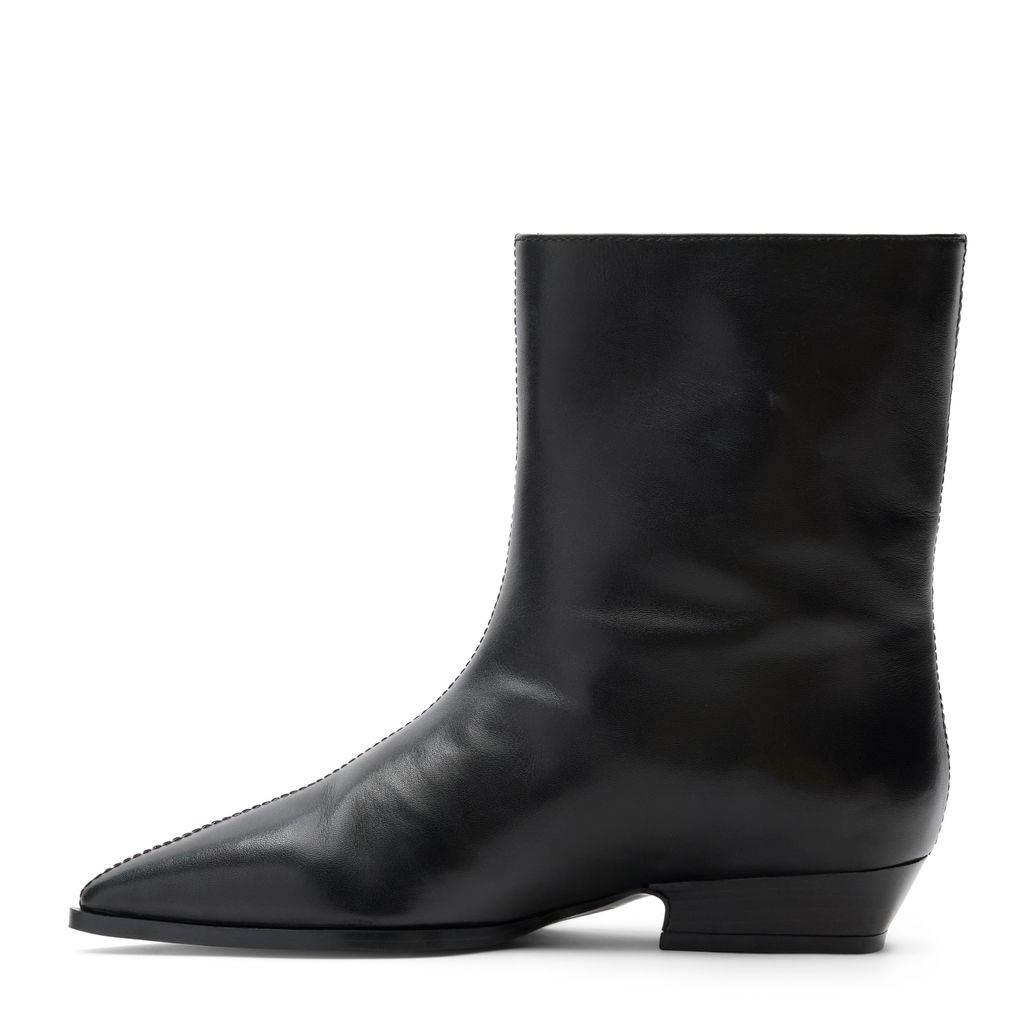 Bottines à talon en cuir - noir