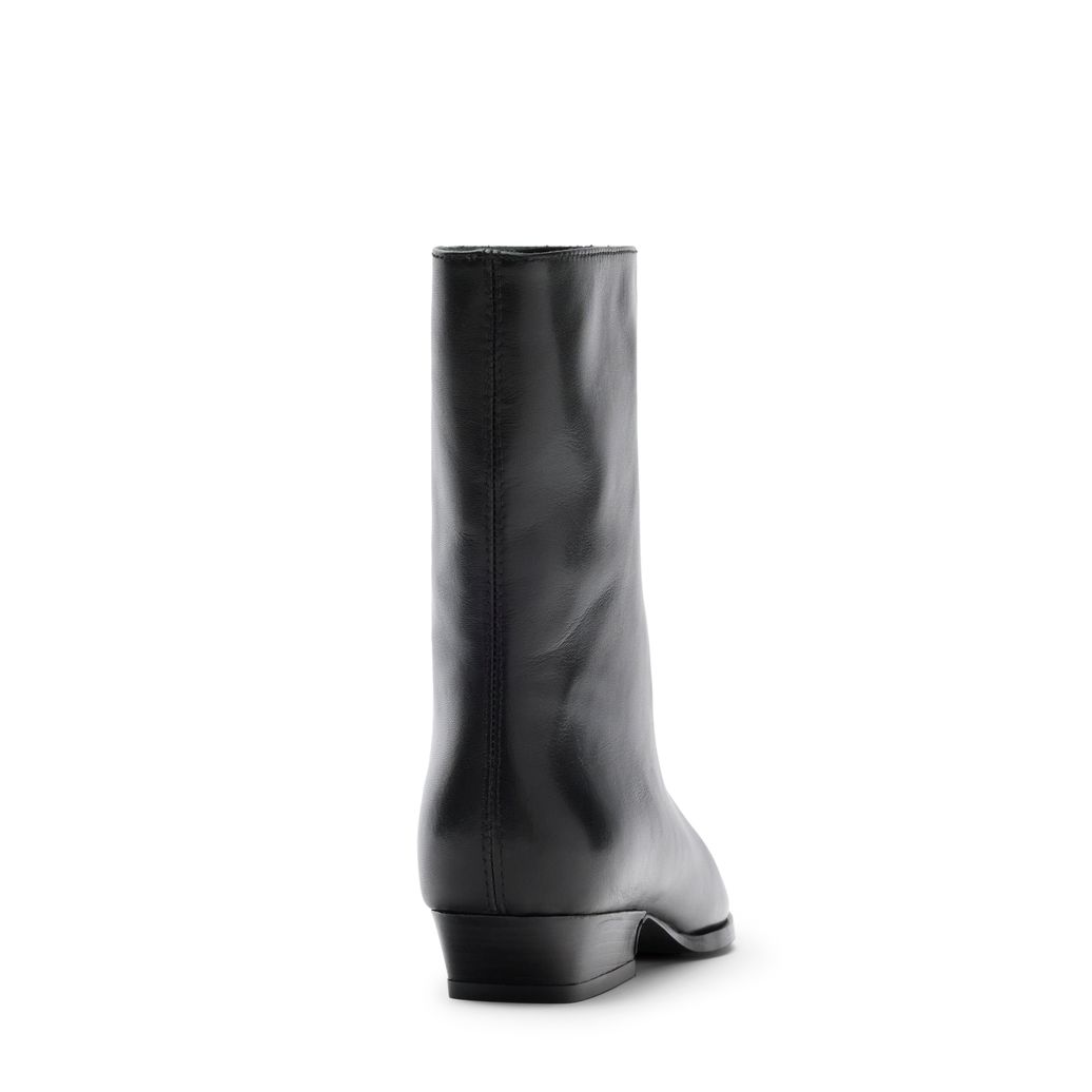 Bottines à talon en cuir - noir
