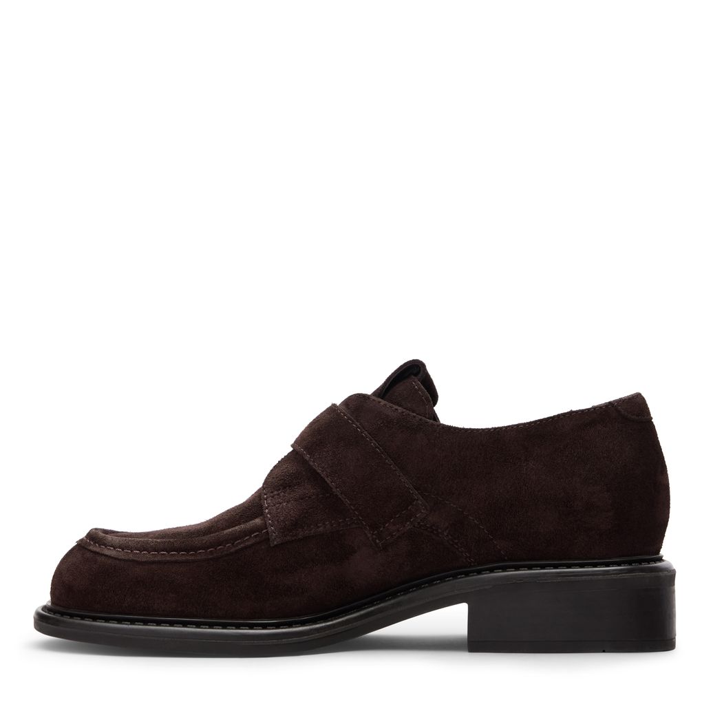Chaussures en daim avec boucle - marron foncé