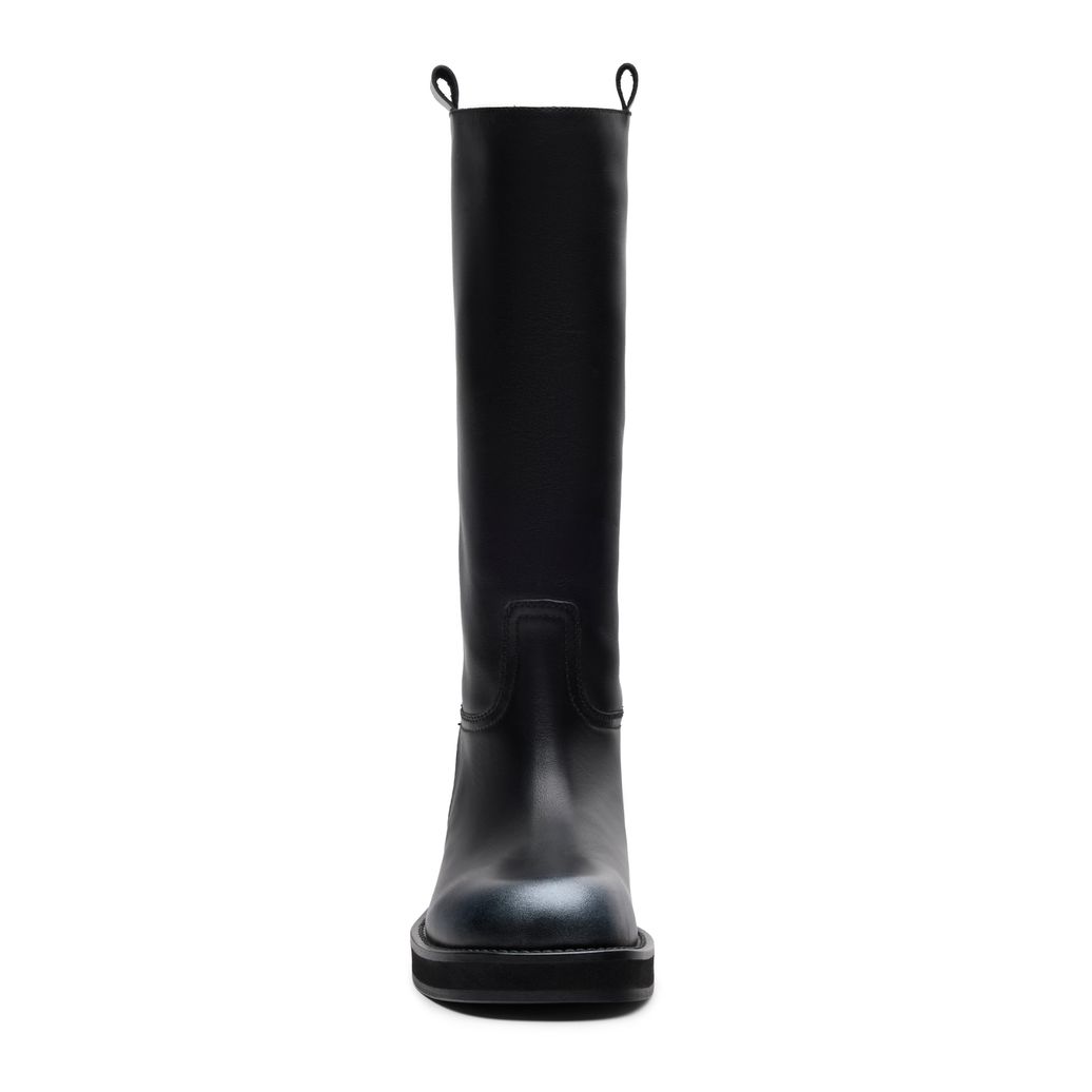 Schwarze Lederstiefel