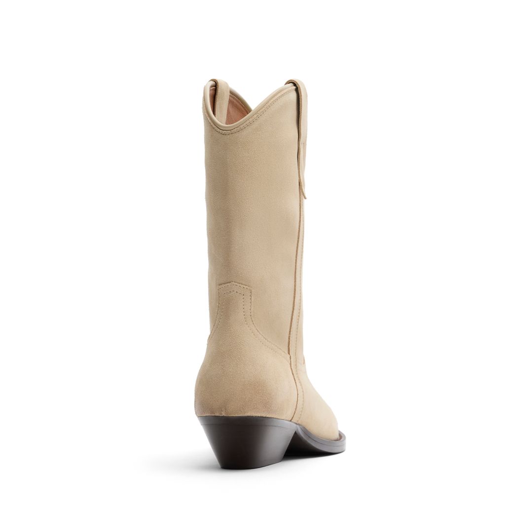 Beigefarbene Cowboystiefeletten