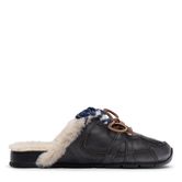 Greywashed Sneaker-Mules mit Kunstfellfutter