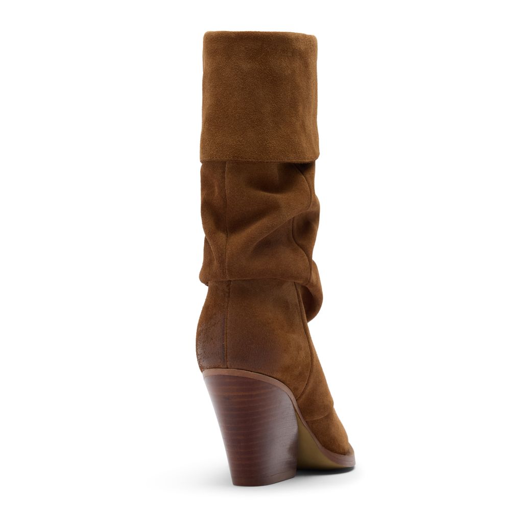 Cognac suède slouchy laarzen
