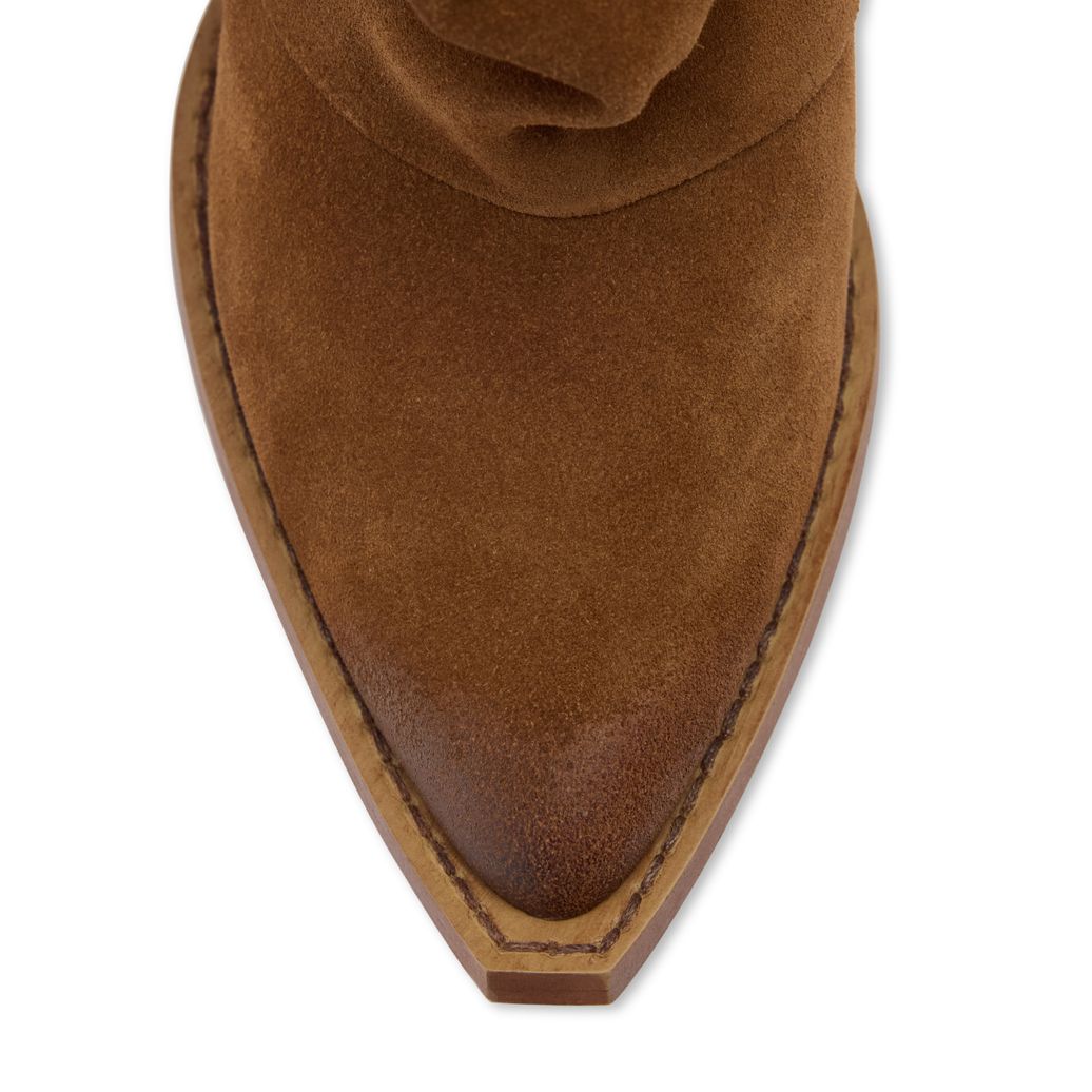 Cognac suède slouchy laarzen