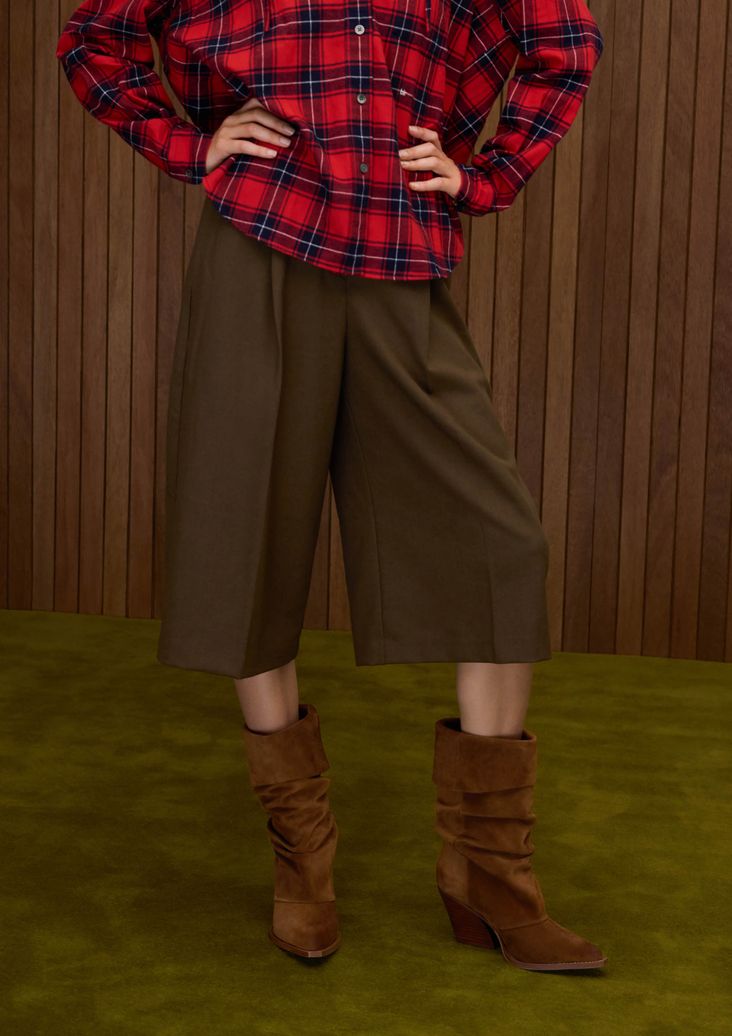 Cognac suède slouchy laarzen