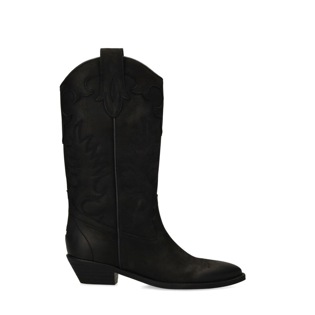 Schwarze Cowboystiefel aus Nubukleder