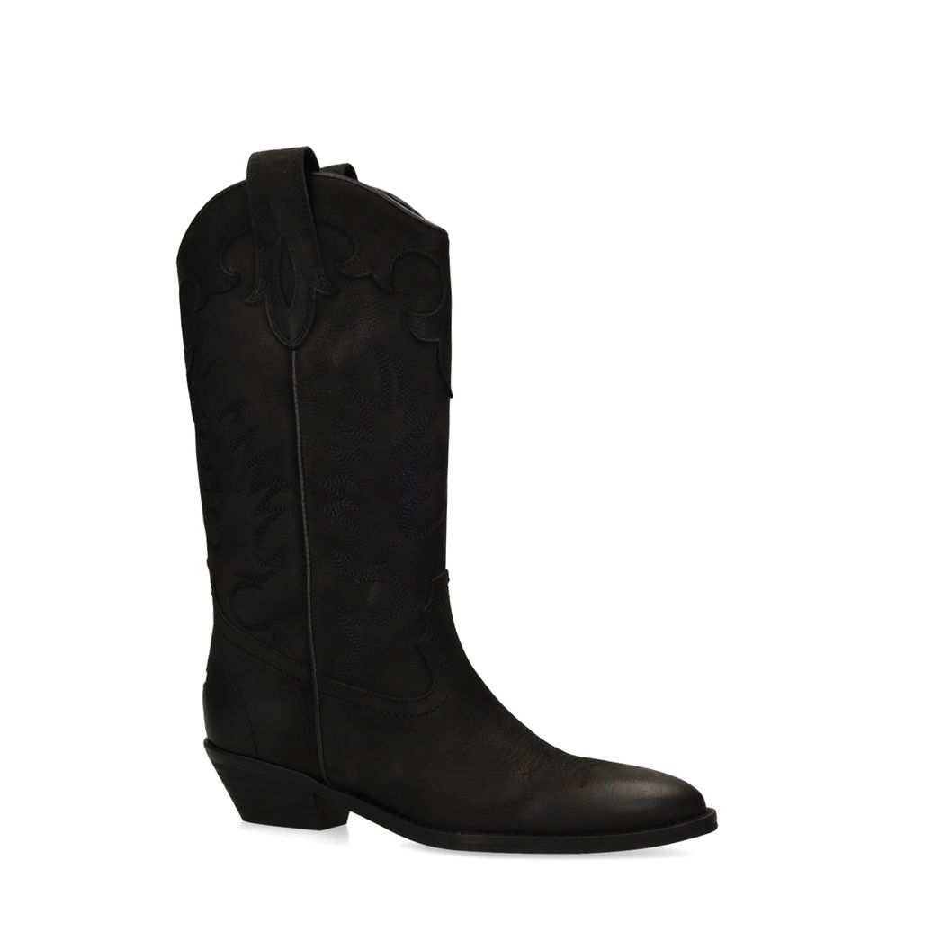 Bottes cowboy en nubuck noir