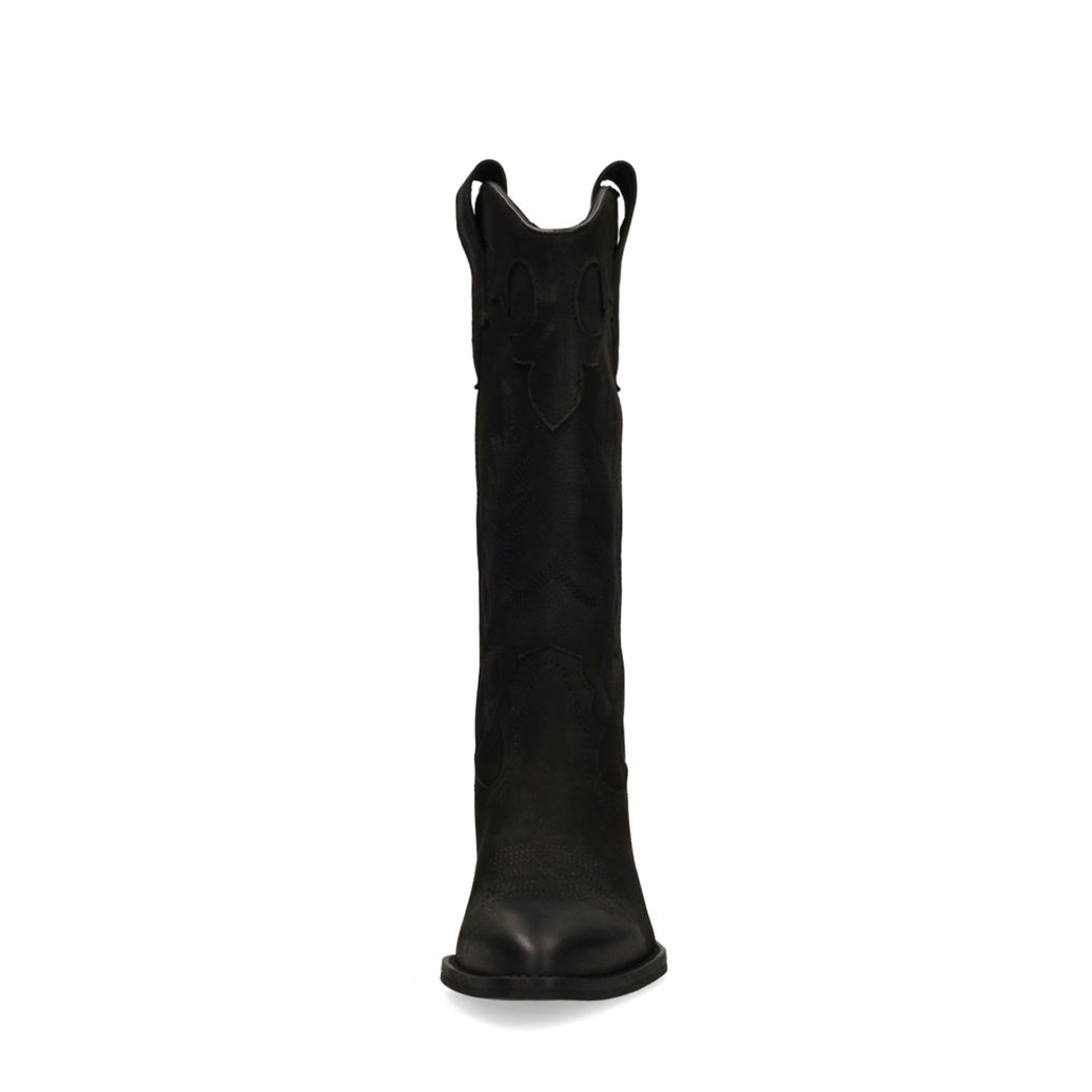 Bottes cowboy en nubuck noir