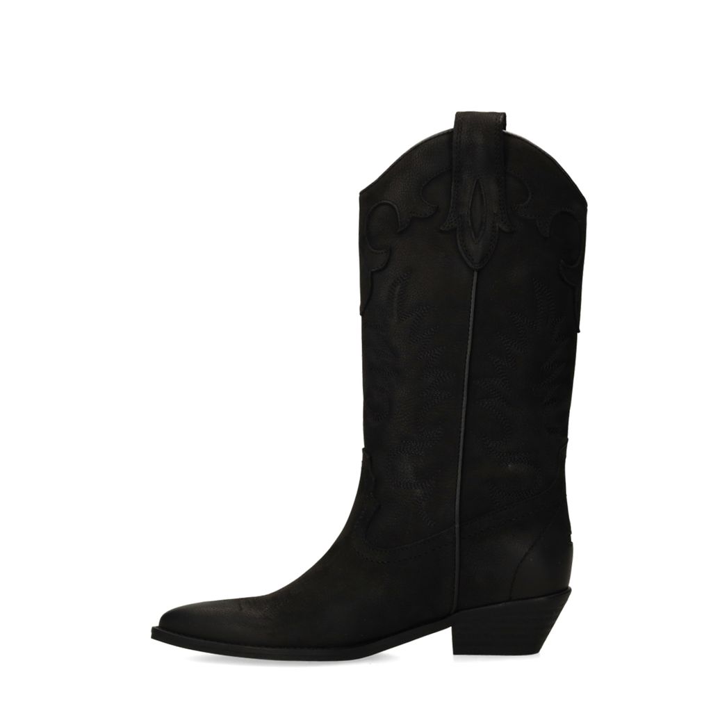 Bottes cowboy en nubuck noir