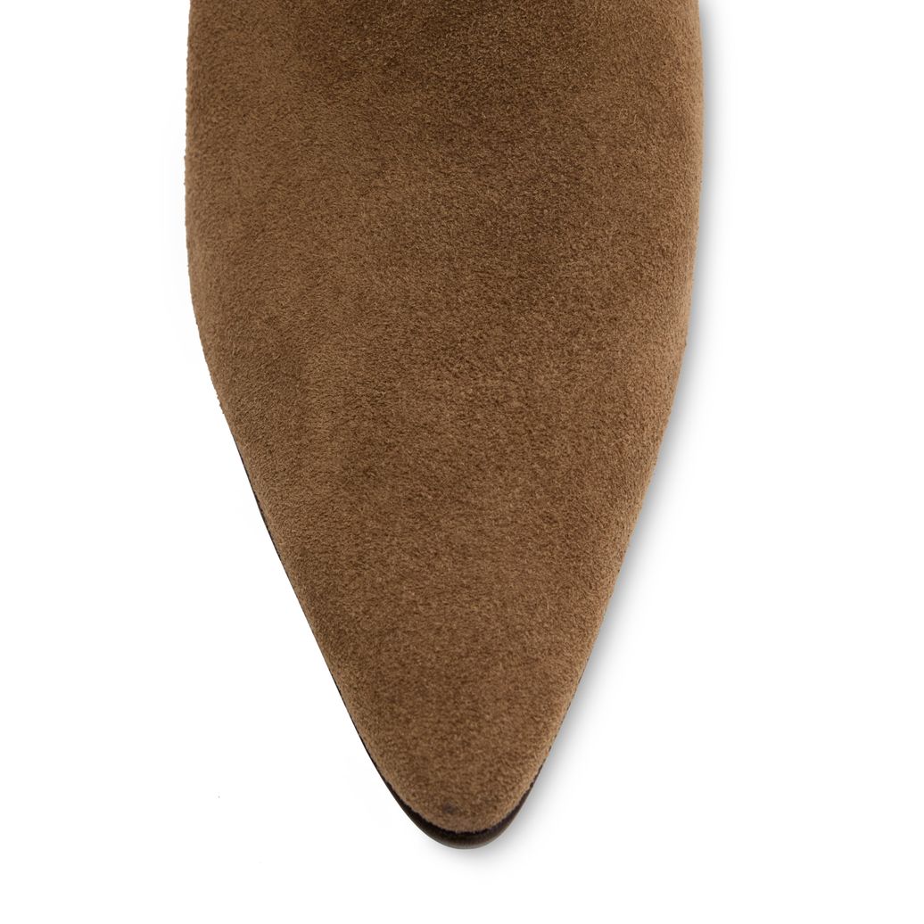 Braune Veloursleder-Stiefel mit Absatz