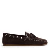 Chaussures bateau en daim avec clous - marron foncé