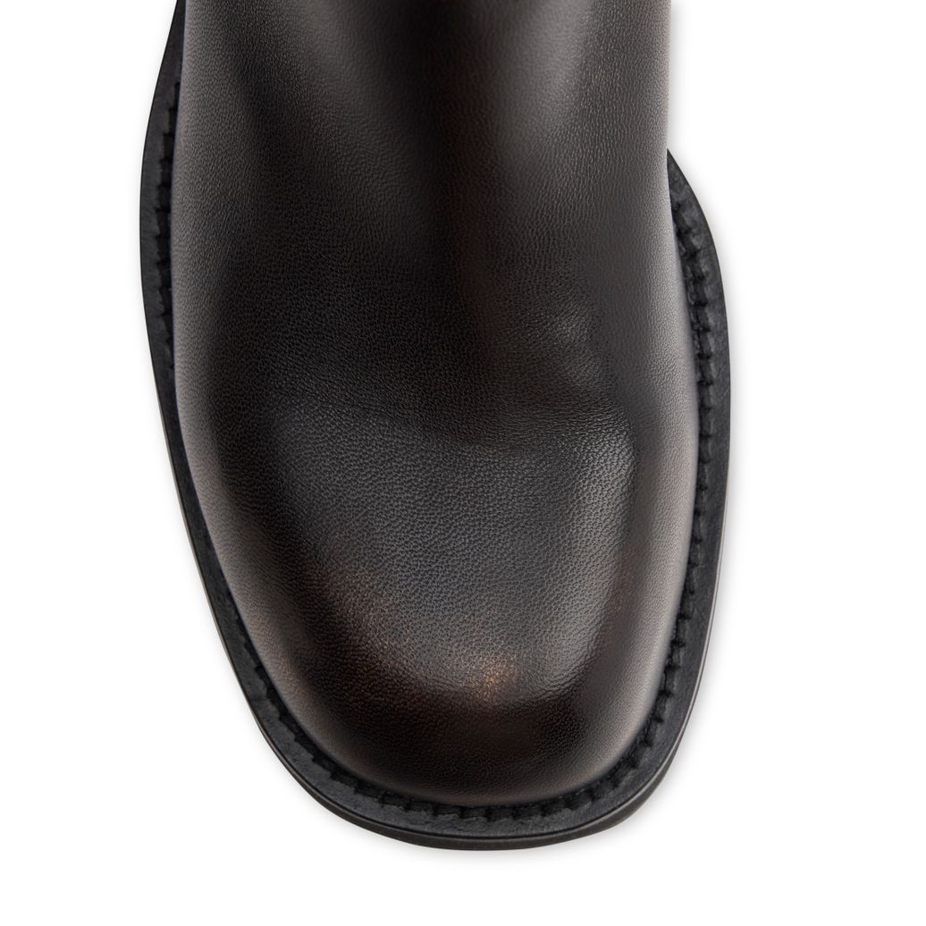 Brownwashed Buckle Boots aus Leder